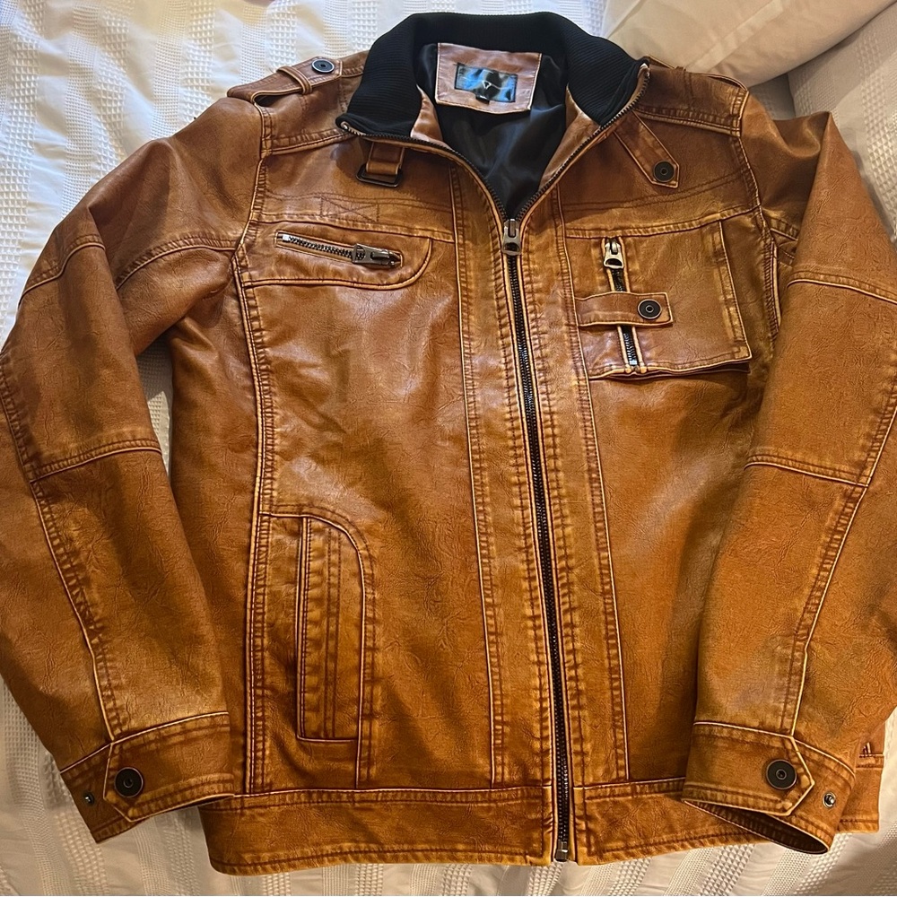Mens Vegan leather jacket. Like-new condition